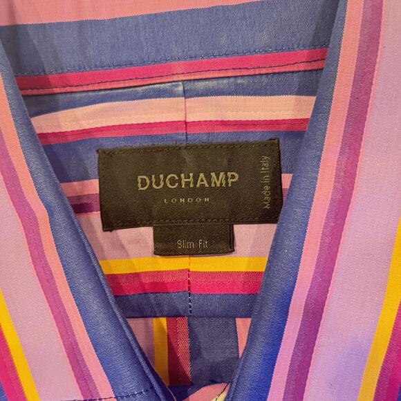 Duchamp Men’s Slim Fit Multicolor Dress Shirt Size 15.5 in 39 cm - Picture 2 of 7